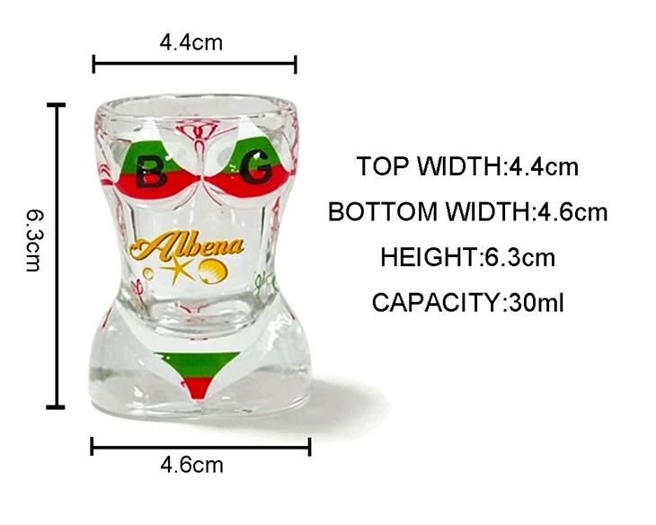 STOCK - Bikini Glass Mug Man Small Size